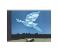SHENGPOSTER Arte mural surrealista estilo Rene Magritte Dibujo mural de pájaro azul en el cielo Le Retour Pósters de pared Sala de estar y dormitorio Decoración retro sin marco 60x80cm