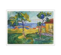 SHENGPOSTER Edvard Munch Paisajismo nórdico con lienzo mural Pósters de cabañas marinas vintage Impresiones de arte para casa de campo Decoración mural de oficina sin marco 90x120cm