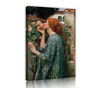 SHENGPOSTER El alma de la rosa Lienzo Pintura John William Waterhouse Obra de arte Póster e impresiones Cuadros de pared Sala de estar moderna Decoración del hogar 35x52cm Marco interior
