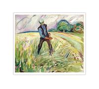 SHENGPOSTER El Haymaker Edvard Munch Grabados en lienzo Brillante paisaje de verano Póster Decoración vibrante de pared campesina para salón Sin marco 60x80cm