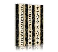 SHENGPOSTER Impresión arte retro en blanco y negro Arte pared en lienzo Rombo Geométrico Cuadros arte para dormitorio granja Boho Decoración del hogar 35x52cm Marco interior