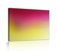 SHENGPOSTER Impresion lienzo tensado rosa amarillo blanco lista para colgar, Poster horizonte difuso suave abstracto minimalista para arte mural comedor Marco interno 45x60cm