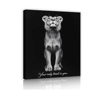 SHENGPOSTER León poderoso mirando hacia arriba Arte inspirador Cita inspiradora Decoración de pared Imágenes minimalistas en blanco y negro para dormitorio Salón Estudio Bohemio Interior 38x50cm