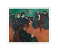 SHENGPOSTER Muerte en el cuarto de enfermo Arte mural de lienzo Edvard Munch Expresionismo Pintura famosa Réplica de lienzo para estudio de salón Decoración mural sin marco 85x110cm