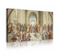 SHENGPOSTER Rafael La Escuela de Atenas Lienzos Mediados de Siglo Renacimiento Obra de Arte Clásica Réplica en lienzo Arte de pared para gran decoración del hogar 70x120cm Marco interior