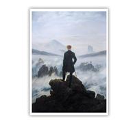 SHENGPOSTER Wanderer Above the Sea of Fog Caspar David Friedrich Arte mural de lienzo Paisaje de Montaña Brumosa Póster impreso para salón Decoración del hogar Sin marco 40x50cm