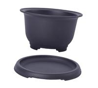 ShengQuanHao Bonsái Maceta Redonda PP con Bandeja Humedad Agujeros Drenaje Resistente Roturas para Plantas Adecuada para Mesa Patio Jardín Oficina, 12 X 7.3 X 7.1 Cm