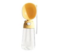 ShengQuanHao Botella de Agua para Perros Dispensador Portátil Cuenco para Mascotas con Cierre Seguro Diseño Antigoteo Adecuado para Senderismo Excursiones, Amarillo, 8.5 cm x 28 cm