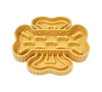 ShengQuanHao Comedero para Perro Tazón Antivoracidad Cuenco Interactivo Bandeja de Comida con Doble Sección Que Alimentos Secos y Húmedos y Mejora la, Amarillo
