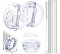 Shengruili 2 tapas para Stanley Cup 40oz,Tapa a prueba de fugas Stanley Cup,Tapa de repuesto a prueba de fugas para Stanley Cup,Tapa de repuesto para accesorios Stanley Cup,Pajitas para Stanley Cup