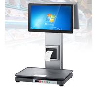 SHENGSHIYU Caja Registradora,Impresora 58mm,Pantalla de Doble Cara 15,6 Pulgadas,8GB+128GB,Resolución 1366 x 768,Ángulo de Pantalla Ajustable,basculas comerciales para Supermercados y Tien