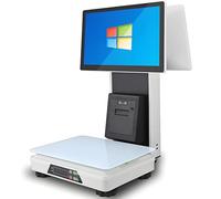 SHENGSHIYU Cajas Registradoras con Múltiples Puertos,Pantalla para Clientes 15,6" para Info de Ventas Anuncios,8GB+128GB,basculas Digitales comerciales con Impresora 58mm para Supermercados