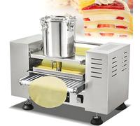 SHENGSHIYU Crepera Electrica Incluye Cubeta de Acero Inoxidable Cinta Transportadora Rodillo de Masa y Bandeja 100-300 Unidades/Hora Maquina Tortitas Diámetro del Panqueque 10in