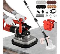 SHENGSHIYU Lijadora de Pared con Varilla Extensible de Acero Inoxidable y Aspirador Soplador,Pulidora de Hormigon,4 Discos de Molienda con Rotación Doble Sentido,6 Velocidades 600~3000rpm