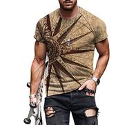 SHENGSHIYU Men's 3D T-Shirt Printed Graphic Short Sleeves Round Neck Casual Short Sleeve Print Men's T-Shirts Casual Sport Base Shirt Men's Short Sleeve A-001 L