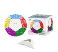 Shengshou Flores Megaminx Dodecaeder Block Puzzle 12 Superficie Flor Gigaminx Twist Magic Puzzle Cube Pegatinas Multicolor Juguete con un Soporte de Cubo