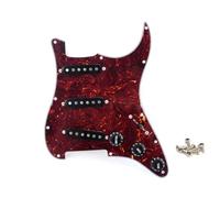 SHENGSUI Golpeador cargado precableado con bobina única SSS, juego de pastillas negras para guitarra eléctrica Fender Squier Strat Dark Tortoise