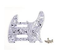 SHENGSUI Golpeador Tele de ágata negra y blanca con 8 agujeros para guitarra, compatible con Fender Nashville Telecaster