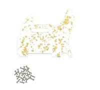 SHENGSUI Golpeador TL de 8 agujeros con tornillos de golpeador estándar de Estados Unidos/MX, color transparente con flor dorada