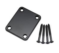 SHENGSUI Placa de cuello de guitarra de metal de 4 pernos con tornillos para guitarra eléctrica Fender Strat Tele o bajo, color negro