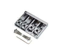 SHENGSUI Puente de guitarra negro de 4 cuerdas con sillines de zinc para Fender Jazz o bajo de precisión de 4 cuerdas (cromo)