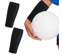 Shengxi 1 Par Mangas de Brazo de Voleibol Negro Elásticas Transpirable Puños de Voleibol para Brazos Unisexo Muñequeras Deportivas Calentadores de Brazo para Correr Talla L