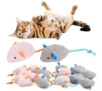 Shengxi 18 Piezas Juguete de Hierba Gatera, Juguetes Interactivos para Gatos Catnip Juguetes Peluche Ratones Juguetes de Ratón con Hierba Gatera para Masticar Gatitos y Gatos