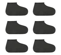 Shengxi 3 Pares Cubre Zapatos Impermeable, Negro Cubrezapatos Reutilizables Cubrezapatillas Antideslizantes Cubrezapatos de Silicona para Mujeres Hombres Lluvia Día de Nieve Playa Caminos Fangosos