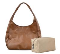Shengxi Bolso Bandolera Mujer de Cuero PU Bolsa Tote Gran Capacidad Bolso de Mano para Mujer Shopper Bolsos de Mujer Hobo con Una Billetera Pequeña para Trabajo Escuela Viaje (Marrón)