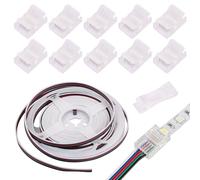 Shengxi Cable de Extensión RGBW 5M + 10pcs Conector de Tira LED 5 Pin 12mm, Kit de Conectores Con Cable de 5 Metros