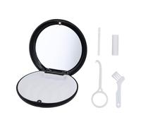 Shengxi Caja Ferula Dental Vacío, Caja Portátil para Prótesis con Espejo | Aparatos Dentales Funda Organizador, con 3 Herramientas Ortodoncia Desnudo, Funda Vacía para Protectores Bucales(Negro)