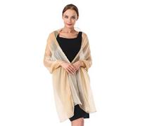 Shengxi Estola Para Mujer, Pañuelo De Gasa, Estola, Bufanda, Elegante, De Gasa, Ligera, Suave, De Gran Tamaño, Estola Para El Hombro, Para Mujer, Festivo Para Vestido De Noche (Champán)