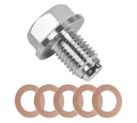 Shengxi Tapón de Drenaje Aceite Magnético M12x1.5 con 5 Nillos de Sellado, Tapón de Drenaje de Aceite MagnéTico con Arandelas, Tornillo Carter para Protección del Motor y Sellado Seguro