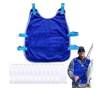shengyi Chaleco refrigerante, chaqueta de hielo frío, camisa fresca evaporativa de agua, ropa protectora de alta temperatura para deportes y senderismo, Chaleco refrescante + 24 paquetes de hielo, 1