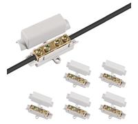 SHENGYIG 5 Piezas Bloque de Terminales de Conexión, Latón Bornes de Conexion, Doble Tornillo Conectores de Cable, Gris Kit de Bloque de Terminales, para Cables de 2,5 a 16 mm²