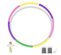 SHENGYIG 7 Secciones Aro Gimnasia Ritmica, Hula Hoop para Niños Desmontable, con 200 Bolas de Acero, 60 cm de Diámetro Círculo de Hula para Niños, para Fitness, Gimnasia, Juegos