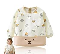 SHENGYIG Babero Boo, impermeable para niños, babero con mangas de rizo, lavable a máquina, babero impermeable, adecuado para el juego diario de niños, eficaz impermeable (adecuado para 2-3 años)