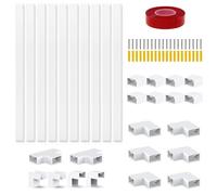 SHENGYIG Cubre Cables, 10 Piezas de 40 cm de Largo Tapa Cables Pared, 20 x 10 mm Canaleta para Cables, con Herrajes de Montaje, para Ocultar Cables de Altavoces y Lámparas