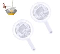 SHENGYIG Juego de 2 coladores de cocina de nailon - colador fino con 200 puntos y mango de polipropileno - Ideal para leche de soja, café, zumos, té y filtración líquida - Apto para lavavajillas (apto