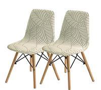 SHENGYIJING Pack de 2/4/6 Fundas Decorativas para Sillas de Comedor Nordicas Adjustables, Lavable, Elasticas para Banquetes Cocina Hogar(Beige)