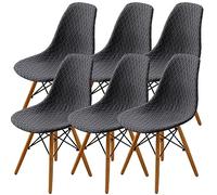 SHENGYIJING Pack de 2/4/6 Fundas Decorativas para Sillas de Comedor Nordicas Adjustables, Lavable, Elasticas para Banquetes Cocina Hogar(Gris Oscuro)