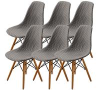 SHENGYIJING Pack de 2/4/6 Fundas Decorativas para Sillas de Comedor Nordicas Adjustables, Lavable, Elasticas para Banquetes Cocina Hogar(Taupe)