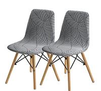 SHENGYIJING Pack de 2/4/6 Fundas Decorativas para Sillas de Comedor Nordicas Adjustables, Lavable, Elasticas para Banquetes Cocina Hogar(Gris Claro)