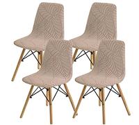 SHENGYIJING Pack de 2/4/6 Fundas Decorativas para Sillas de Comedor Nordicas Adjustables, Lavable, Elasticas para Banquetes Cocina Hogar(Caqui)