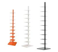 SHENJIA 9-Tier Spine Bookshelf, Vertical Spine Book Tower Corner Bookshelf for Small Space, Tall Narrow Ladder Bookcase, Multipurpose Display Shelf for Home Office