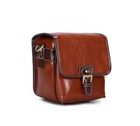 SHENJMAI Bolsa para cámara Bolso for cámara, Elegante y Moderno, Estilo Retro, de Piel sintética, Bolso Mano, Impermeable, Tipo Mensajero for Hombro, for DSLR(Reddish Brown,S)