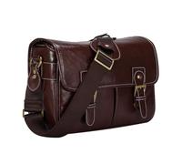 SHENJMAI Bolsa para cámara Bolso for cámara, Elegante y Moderno, Estilo Retro, de Piel sintética, Bolso Mano, Impermeable, Tipo Mensajero for Hombro, for DSLR(Dark Brown,L)