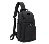 SHENJMAI Bolsa para cámara Bolsos Cruzados for cámara DSLR, Bolso de Hombro Nailon Impermeable for Exteriores con Funda for Lluvia(Black)
