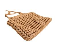 SHENJMAI Bolsa Tejida para Mujer Bolso de playa for mujer, bolsos de hombro tipo Bombonera tejidos con cuerda de malla, bolsos de viaje huecos reticulados, bolso de mano for mujer(Brown)