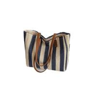 SHENJMAI Bolso de hombro paja a rayas